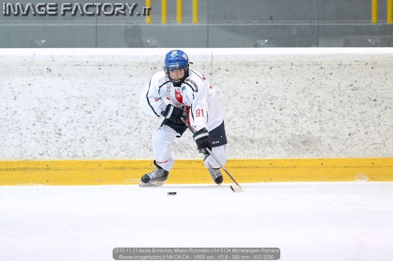 2015-11-21 Aosta B-Hockey Milano Rossoblu U14 0124 Michelangelo Romano.jpg